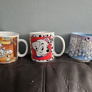 Disney Dalmatian Ceramic Mug Trio - Red and Blue